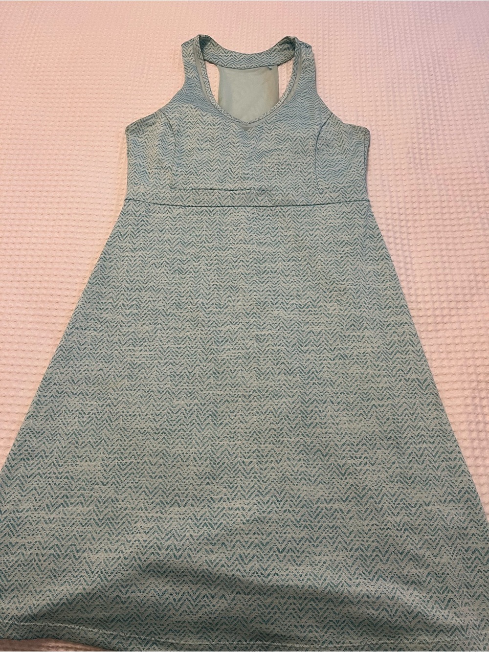 Mondetta Light Teal Chevron Racerback A-Line Dress